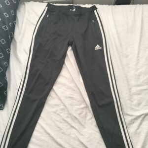 Adidas Black Joggers with White Accents